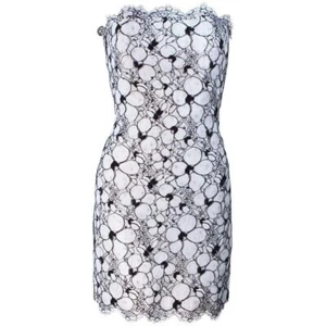 Vestido de cóctel floral blanco y negro Fred Hayman talla 4 - Imagen 1 de 10
