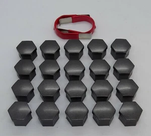 WHEEL NUT COVERS FOR VAUXHALL CORSA ASTRA VECTRA SMOKE NICKEL BOLT CAPS 17mm x20 - Picture 1 of 11