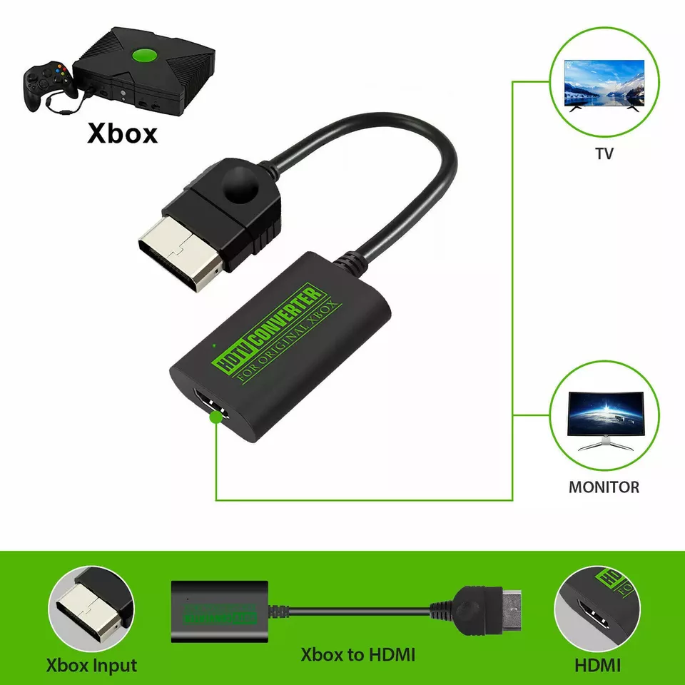 TV Video Game Console HDMI Converter Adapter HDTV Link Cable For Original XBOX - Image 1 of 4