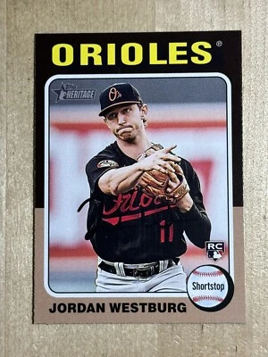 2024 Baltimore Orioles ROOKIE Jordan Westburg Topps Heritage ROOKIE CARD #229 RC - Image 1 of 2