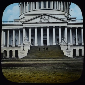 EAST PORTICO THE CAPITOL WASHINGTON USA C1890 TINTED Magic Lantern Slide PHOTO - Imagen 1 de 3