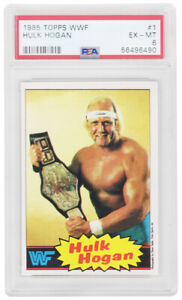 Hulk Hogan 1985 Topps WWF Pro Wrestling Stars (Yellow Background) RC #1 - PSA 6