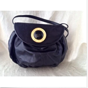 Bolso de Mano Robert Lee Morris Colección Cuero Negro Antiguo Marco de Moneda Hardware - Imagen 1 de 4