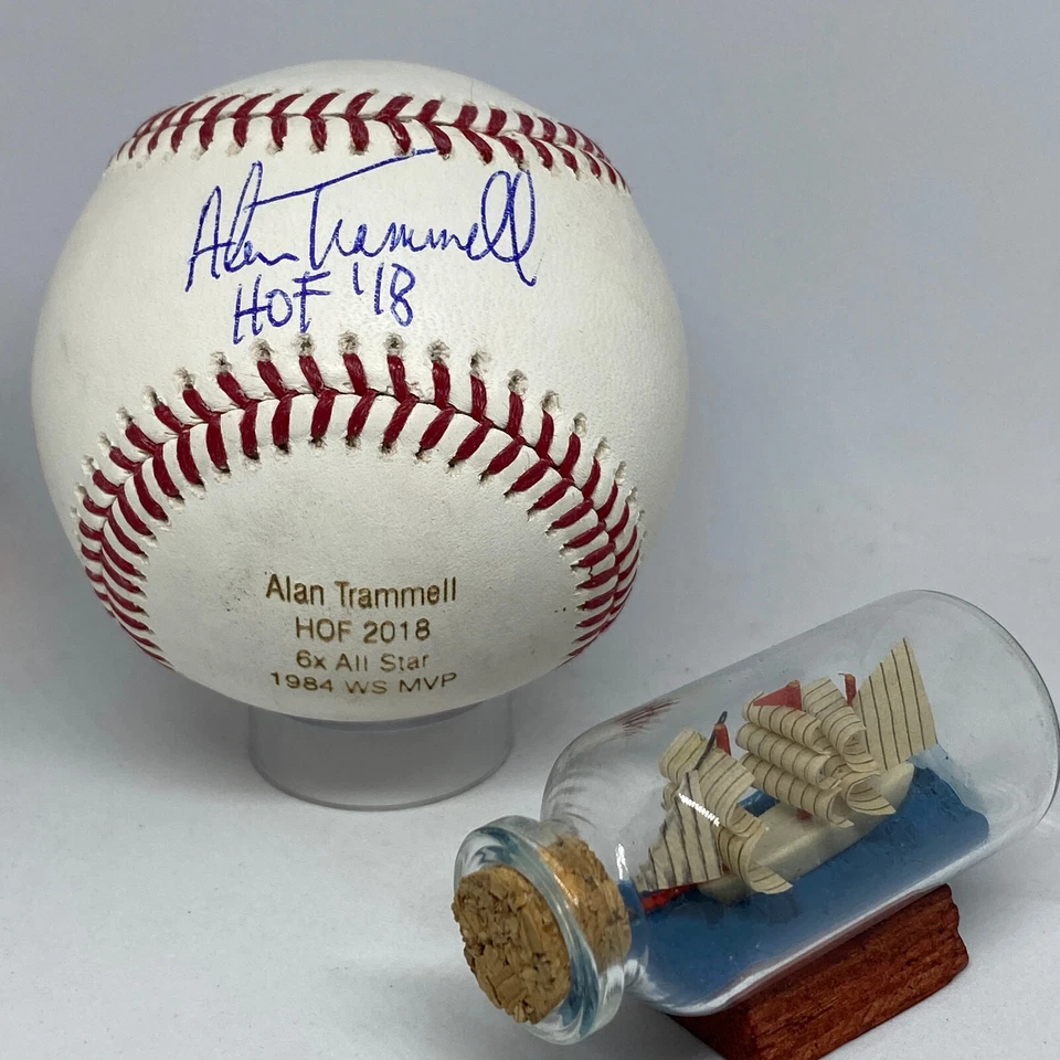 Alan Trammell signed Rawlings OML Baseball JSA COA Engraved Auto HOF Rare A2468 - Image 1 of 1