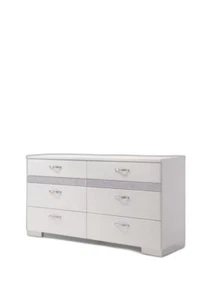 63 White High Gloss Manufactured Wood Eight Drawer Double Dresser - Picture 1 of 1