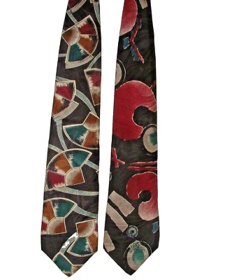 2- Corbata de seda italiana para hombre, Zylos George Machado, longitud clásica, EE. UU., usada Foto 1 de 4