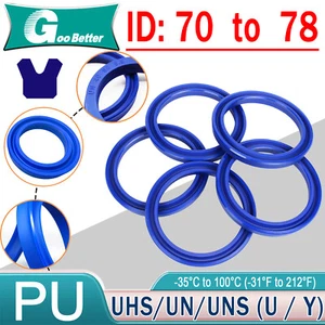 Oil Seal Rings UN/UNS/UHS PU U-cup Piston Hydraulic Rod ID 70-78mm,Height 5-12mm - Picture 1 of 70