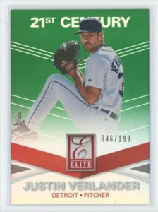 2015 Panini Elite 21st Century Green Justin Verlander 046/199 Detroit Tigers - Picture 1 of 2