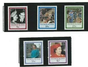SOLOMON ISLANDS 1986 Set - THE QUEEN'S 60th BIRTHDAY (SG 562 to 566)  MNH - Picture 1 of 1