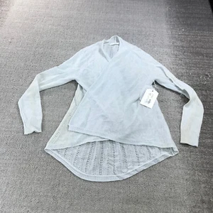 Subtle Luxury Sweater Womens Small 100% Cashmere Open Front Cardigan Light Blue - Picture 1 of 12