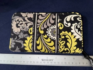 Vera Bradley Akkordeon Geldbörse Barock Weiß Gelb & Schwarz EUC Bitte Bilder ansehen - Bild 1 von 4