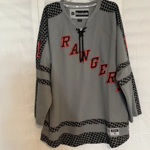 New York Rangers Gray Jersey Nash 61 Size XL Reebok Black Accent - Picture 1 of 8