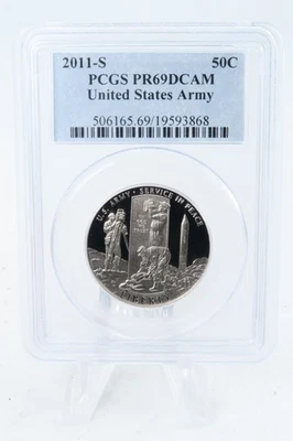2011-S PCGS PR69DCAM United States Army Commemorative Half Dollar Proof 50C - Image 1 of 2