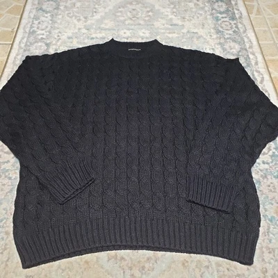 Suéter Joseph & Lyman Negro Mezcla de Lana Tejido con Cable Para Hombre’s L Cálido Invierno Clásico Foto 1 de 4