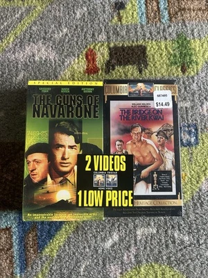 Guns Of Navarone & The River Kwai New Sealed Double Pack Vhs - Image 1 of 4