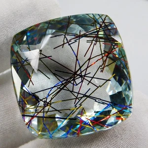 107.60 Ct Natural Earth mined Rutilated Quartz Needle Multi Gemstone From Brazil - Picture 1 of 9
