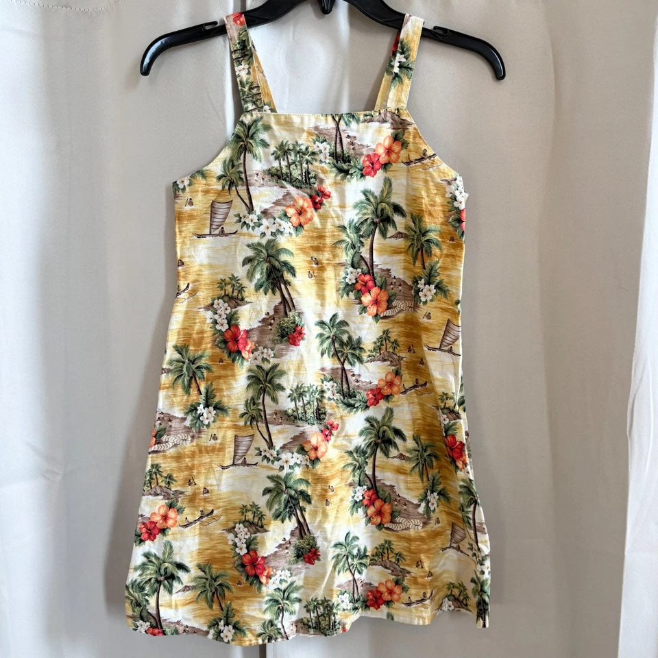 Vestido De Colección Hilo Hattie Hawaiano Niñas Algodón Hula Sol Vacaciones Cuello Cuadrado 18782 Foto 1 de 4