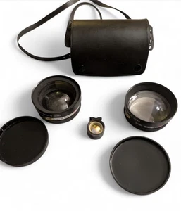 Vintage 1980s Yashica Yashikor Aux Telephoto and Wide Angle 1:4 Lens Set - Picture 1 of 5