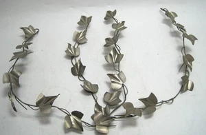 Set 2 viti edera metallo vintage decorazione arte parete MCM interni casa 32" - Foto 1 di 4