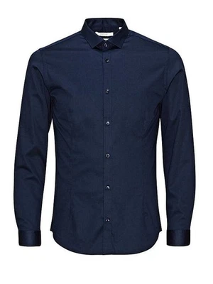 Jack & Jones Parma Shirt - Camicia Super Slim Blu - Taglia S Abbigliamento Uomo - Immagine 1 di 2