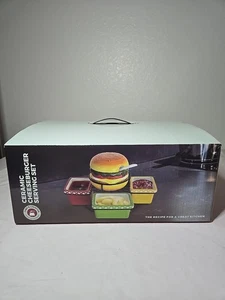 Ceramic Cheeseburger Serving Set Open Box - Picture 1 of 5