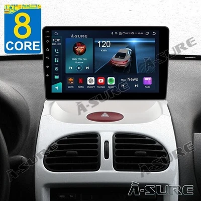9" 4G+64G Android 14 Autoradio CarPlay GPS DSP WIFI Für PEUGEOT 206 CC 1999-2009 - Bild 1 von 4