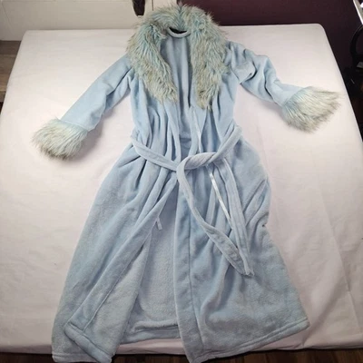 Luxury Faux Fur Robe Adrienne Landau M/L Length 50" Light Blue - Image 1 of 4