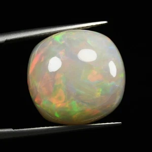 15.52 Ct IF Cushion 17.6 x 17 MM Genuine Rainbow Multi Colors Play Welo Opal! - Picture 1 of 5