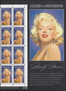 US 2967 Legends of Hollywood Marilyn Monroe 32c panel block S12211 (8) MNH 1995 - Picture 1 of 1