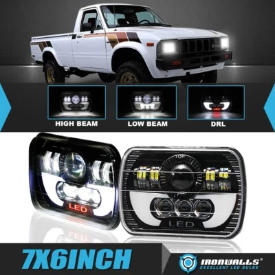 DOT Pair 7x6" 5x7 inch LED Headlights DRL High Low Beam For Toyota Pickup Truck - Image 1 of 4