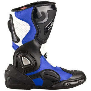 Motorradstiefel Racing Boots Leder Touringstiefel schwarz blau weiß Gr. 40 - 47 - Picture 1 of 5