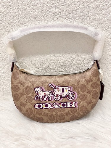 Borsa Coach Mini Payton in tela firmata con stampa cavallo e carrozza CX608
