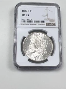 Moneda de plata Morgan 1880 S como nueva 65 certificada NGC bonita pestaña tonificada Estados Unidos - Imagen 1 de 10