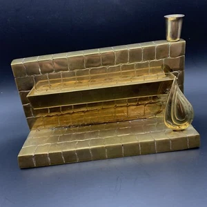 Vintage Wailing Wall brass Judaica menorah Hanukkah festival of lights Jewish - Picture 1 of 11
