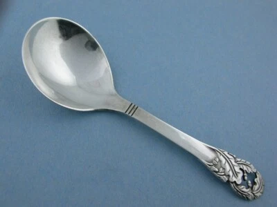 Danish 826 Silver Tea Caddy Spoon JENS SIGSGAARD leaf pattern Foto 1 de 4