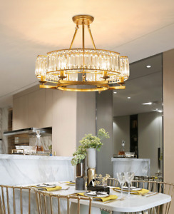6-Lights Gold Crystal Chandelier Luxury Dinning Room Ceiling Modern Pendant Lamp