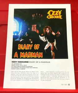 Ozzy Osbourne Diary Of A Madman/Thin Lizzy Album Cover Art PICTURE/PRINT 12"x 9" - Picture 1 of 4