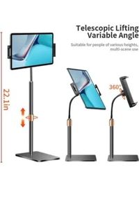 Soporte para iPad para tablet de escritorio, soporte para tableta de cuello de c - Photo 1 sur 7