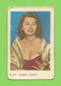 1958 Dutch Gum Card P #127 Sophia Loren