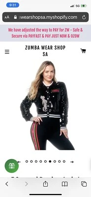 CHAQUETA BOMBER NUEVA ZUMBA Z CROPPED LENTEJUELAS NEGRA TALLA XS Foto 1 de 4