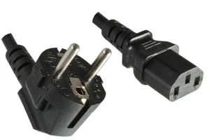 DINIC Netzkabel Schutzkontaktstecker auf C13, VDE, 0,75mm², schwarz, 1,00m - Bild 1 von 4