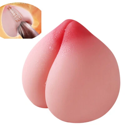 Pocket Pussy Stroker Peach-Shape Male Masturbator Masturbation Cup Lubricants - Image 1 of 4