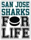Autocollant pare-chocs voiture de sport San Jose Sharks For Life LNH « TAILLES »