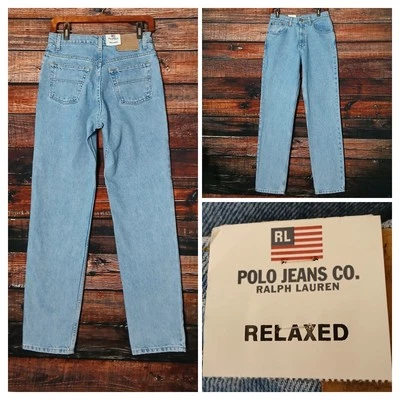 Polo Jeans Co Ralph Lauren Tamanho 6 Relaxado Lavagem Leve Denim Vintage Anos 90 Novo com etiquetas - Imagem 1 de 4