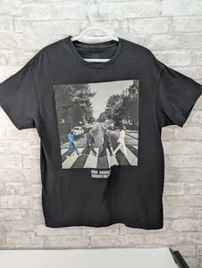 T-shirt Beatles Abby Road grande nera grafica - Foto 1 di 6