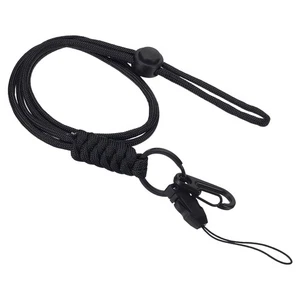 Collo Cordino con Gancio,Distintivo Cordini Regolabili Lunghe,Nero - Photo 1/7