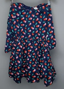 Crewcuts Ruffle Cherries GIRLS Sz 8 Cherry Ruffle Long Sleeve Dress J. Crew - Picture 1 of 3