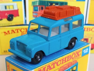 🔥1965 Lesney Matchbox #12 SAFARI LAND ROVER ~ Turquoise Blue ~ MINT !!!🔥 - Image 1 of 4
