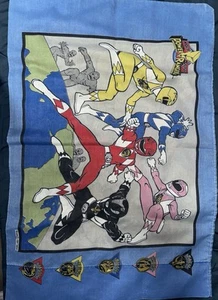 Vintage Mighty Morphin Power Rangers Kissenbezug 1994 Saban doppelseitig X2 - Bild 1 von 2