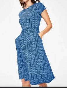 Vestido Boden Amelie Midi Jersey Net Blue Petite 2 210 - Imagen 1 de 8